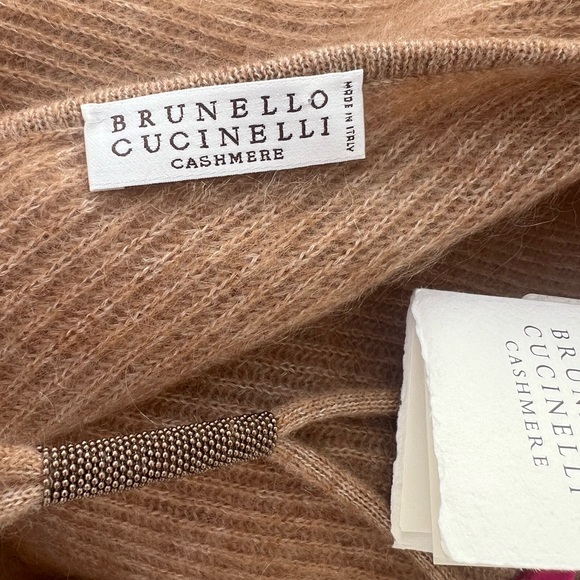 Brand New With Tag Brunello Cucinelli Cashmere Open Back Sweater Brown - Picture 9 of 9